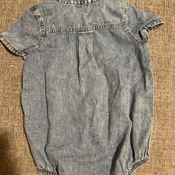 Toddler Girl Denim Onesie - Picture 2 of 3